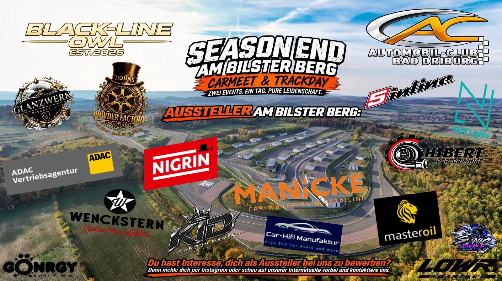Beim Season End am Bilster Berg sind bereits einige starke Partner aus der Automotive-Szene dabei – …