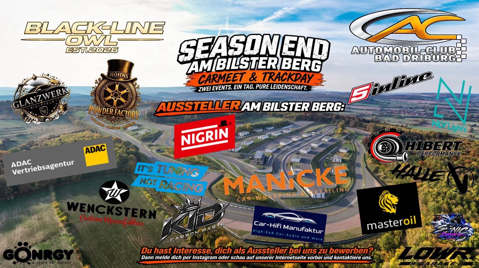 Beim Season End am Bilster Berg sind bereits einige starke Partner aus der Automotive-Szene dabei – …