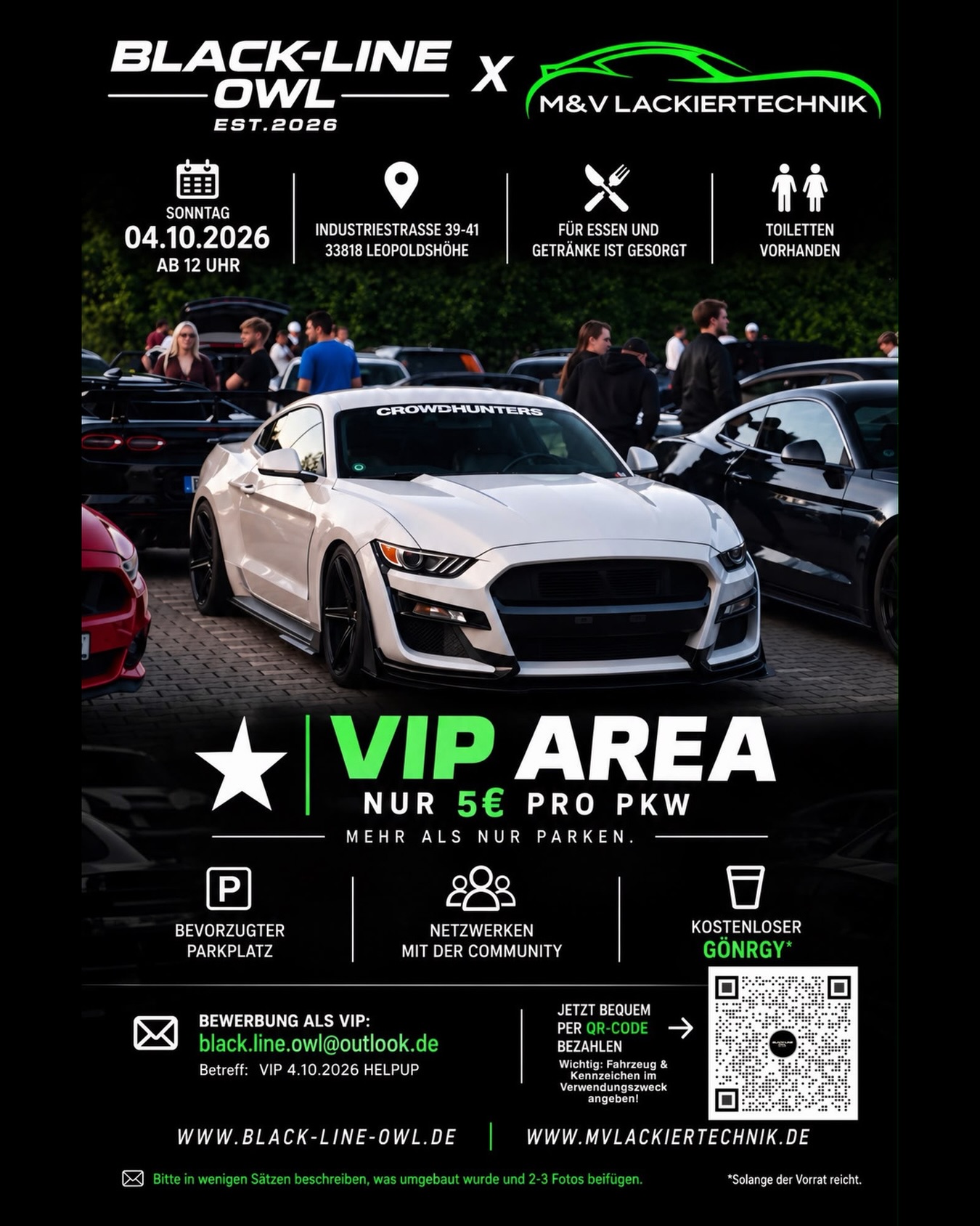 🚗 BLACK-LINE OWL zu Gast in Leopoldshöhe! 🏁 Am Sonntag, den 04.10.2026, sind wir bei M&V …