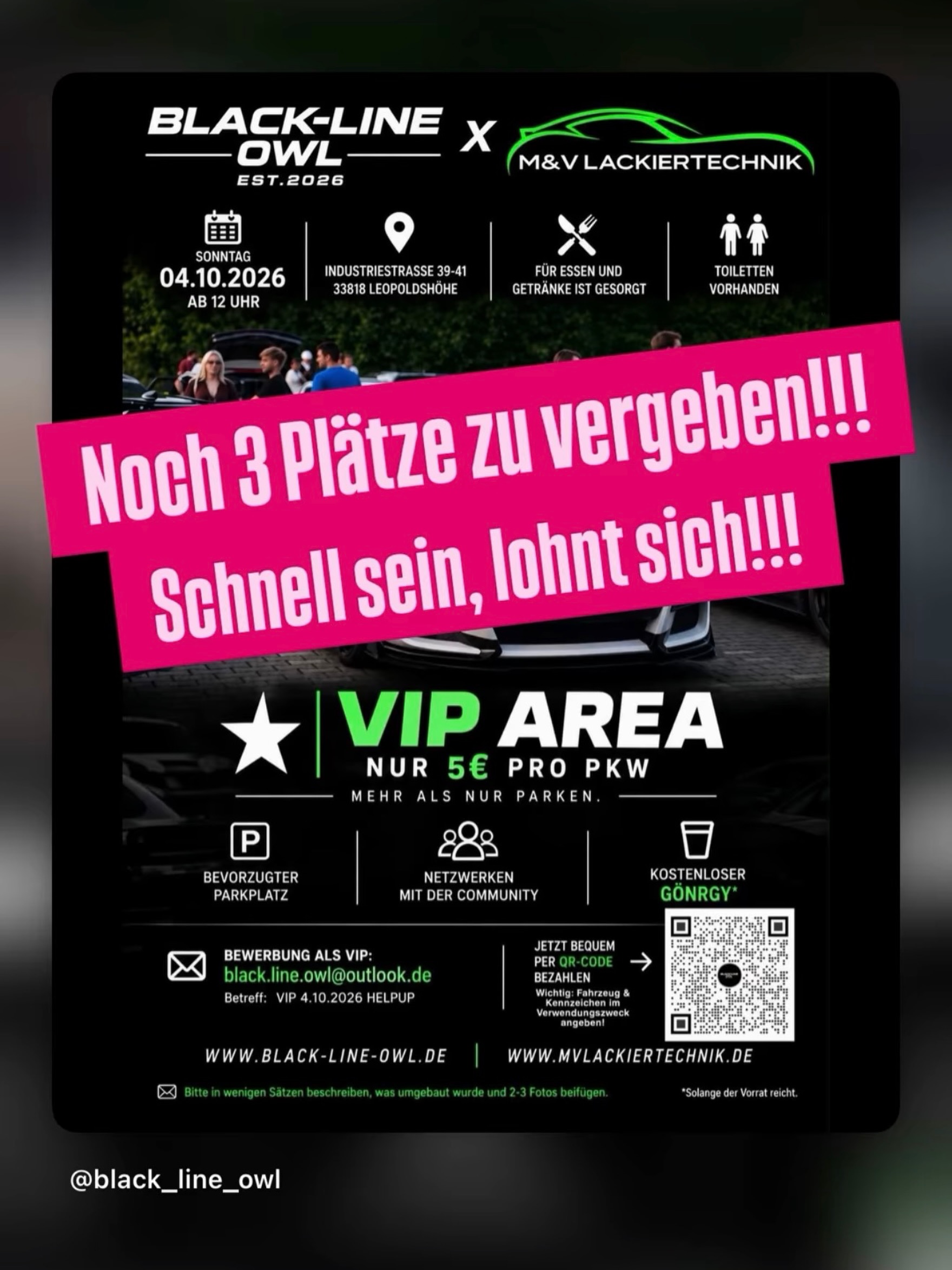 Noch 3 Plätze zu vergeben!